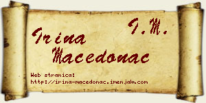 Irina Macedonac vizit kartica